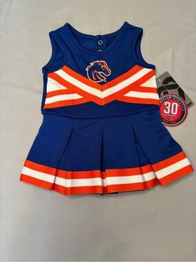 Boise State Broncos Cheer Onesie One-Piece Uni Blue, Orange White Size 3-6m NWT